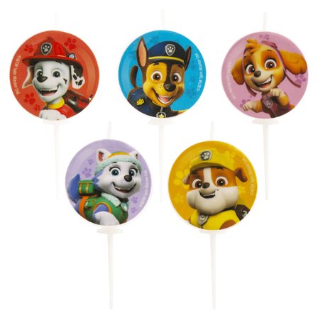 Paw Patrol Tårtljus 5-pack Ø3cm - Paw Patrol Kalas Dekoration - Kalaslagret.se