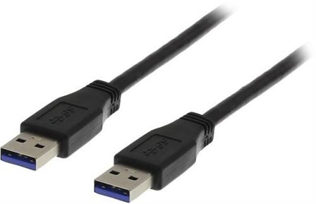 Deltaco USB3-210 - USB-kabel - USB-type A (hann) til USB-type A (hann) - USB 3.0 - 1 m - svart