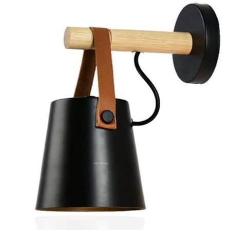 Vägglampa - TECH DISCOUNT - LED i trä - svart - modern - 90x220 mm