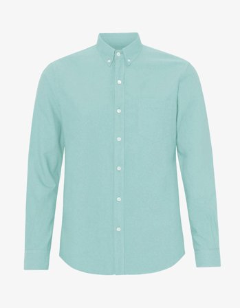 Organic Button Down Shirt - Teal Blue - XL