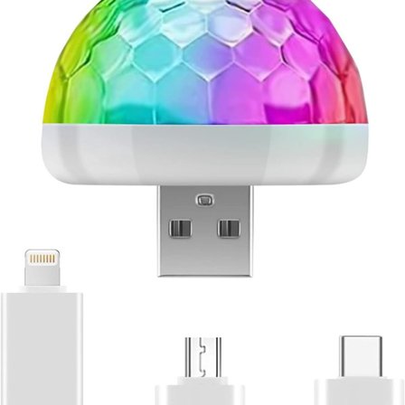 Mini discobolljus USB, discoboll LED-festlampa röststyrning disco
