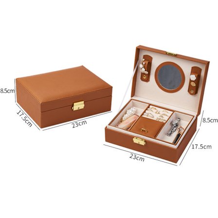 Dubbellagad smyckesbox med spegel