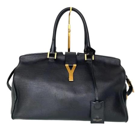 Saint Laurent Vintage Pre-owned Leather totes Sort, Dame Vintage Tasker, Størrelse: ONE Size