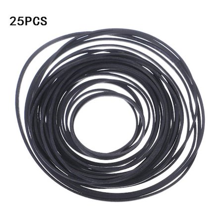 Flat Drivreim Platespiller Gummireim for LP Vinyl Platespiller Phono 25 stk