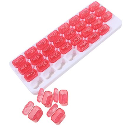 Käytännöllinen lääkeannostelija (31 lokeroa)