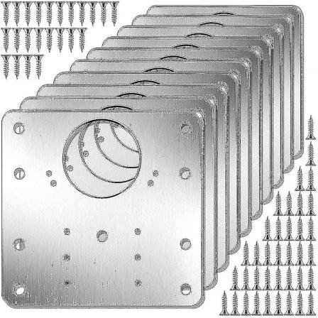 10 stk Skap Hengsel Reparasjonsplate Sett Kjøkken Skap Dør Hengsel Monteringsplate Med Hull Flat Feste Brakett Braketter