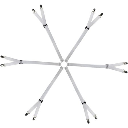 Justerbara remmar för lakan, för dubbelsäng, queen size, enkelsäng, alla storlekar (vit)