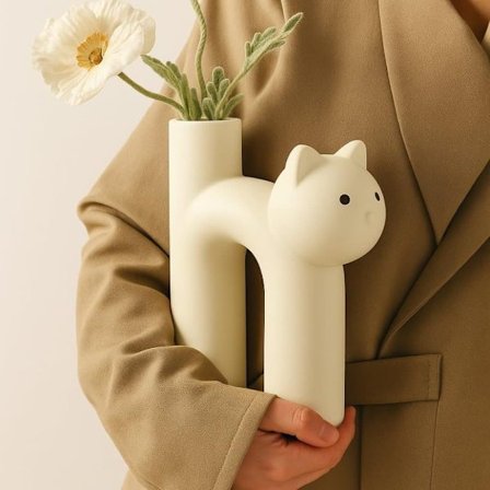 Blomvas Kattdesign – Modern Nordisk Minimalistisk Dekoration för Matbord, Vardagsrum, Kontor och Sovrum_OF