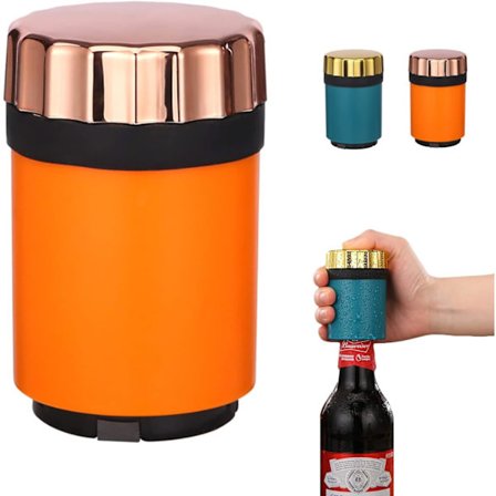 Nedtrykskapselåbner, Magnetiske Kapselåbnere, Ølflaskeåbner Åbningsværktøj, Køkkenredskaber Nyhed Unikke Gaver til Mænd Orange