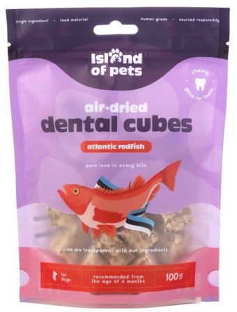 Island of Pets Air-dried Atlantic Redfish Dental Cubes 100 g