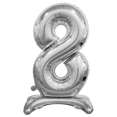 Seisova numeropallo hopea "0-9" Numero 8