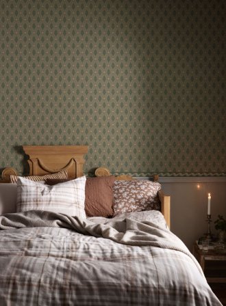 Duro Tapet, August 542-03 Gammalsvenska Papper, L, Grön, Färg & tapeter