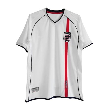 2002 England Home Retro Shirt No.4 Gerrard No.7 Beckham Fotbollströja qd