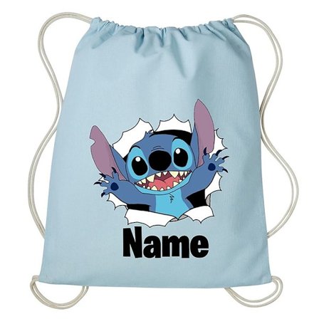 Personlig søm Snørepose Rygsæk LYSEBLÅ