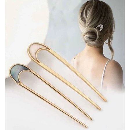 Metall U-formede hårspenner, franske metallhårspenner, vintage hårspenner, enkle hårspenner, 2 stk. hårnåler for kvinner og jenter, hårtilbehør