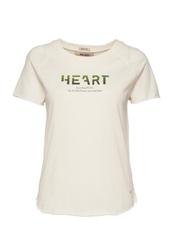 Léni O-Ss Tee T-shirt Top Creme MOS MOSH