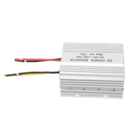 DC 12V till 24V Bil Booster 15A 360W Aluminiumlegering Hölje DC 12V till 24V Säker Stabil DC Ström Booster för Bil Lastbil