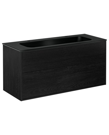 Gustavsberg Artic GB71ACVU12TK38 Kommodpaket svart askfaner/mattsvart, 120 cm, 2 blandarhål Svart askfaner/mattsvart, Badrum