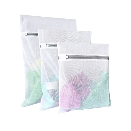 Vasketøjsposer til vask af sarte tekstiler, små fine netposer til vasketøj, 3-pak (1 stor, 1 medium, 1 lille)