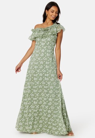 Ida Sjöstedt - Magnolia Dress - Sage Green - Kläder - - Bubbleroom