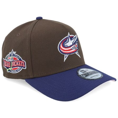 New Era - NHL Brun adjustable Keps - Hatstore Exclusive x Columbus Blue Jackets 9FORTY Inaugural Season 00-01 Brown/Navy A-Frame Adjustable @ Hatstore