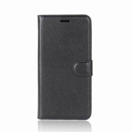 Litchi Plånboksfodral Till Nokia 6.1 (2018) - Svart Svart
