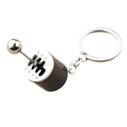 Bil Gear Shift Knob Nøglering Personlig Holdbar Nøgleringe til Pung Håndtaske Dekor - FARVE: Sort