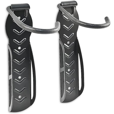 Sykkelstativ, veggmontert, sammenleggbart, for garasje og kjeller, vertikal sykkelkrok, stativ, sort unisex voksen, 1 pakke med 2