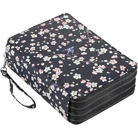 HA~Farget pennal - 200 roms pennal pennveske stor kapasitet pennorganisator med håndtak praktisk farget pennboks