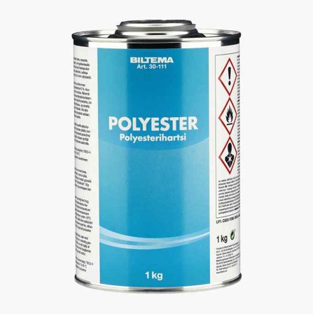 Biltema - Polyester 1 kg for Reparasjon av Store Hull i Bilkarosseri, Campingvogn, Plastbåter, Svømmebasseng - Ekstremt God Klebeevne