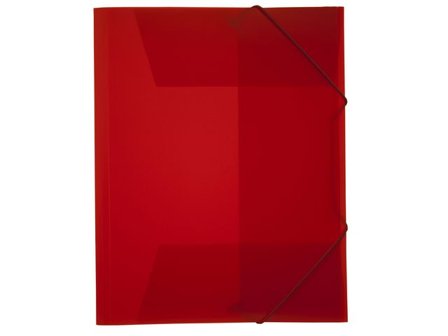 3-klaffsmapp med elastiska gummiband, A4, färgad polypropylen, transparent röd - Lyreco - Kontorsmaterial - Mappar och plastfickor - Gummibandsmappar 