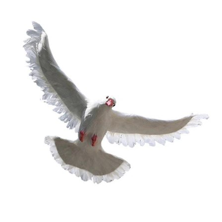 Simuleringsdue Statue Skulptur Kunst Realistisk Håndværk Ornament Dyrefigur Havestatuer Til Altan Terrasse Udendørs Flyvende Hvid