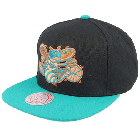 Mitchell & Ness - NBA Musta snapback Lippis - Charlotte Hornets Make Cents Black/Teal Snapback @ Hatstore
