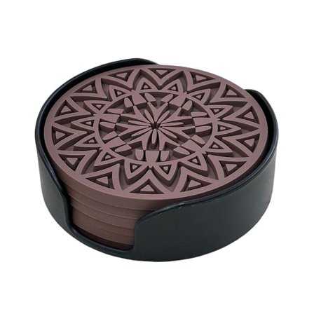 Silikonunderlag for drikke, 6-pakning underlag med holder, koppunderlagssett for varm og kald drikke og for bordbeskyttelse, bardisker, for hjemmet