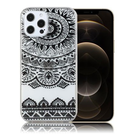 Deco iPhone 12 Pro Max skal - Svart Blomma