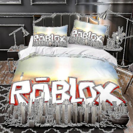 Barn Vuxen Hemtextil 3D Sängkläder Täcke Örngott Roblox Stil-18