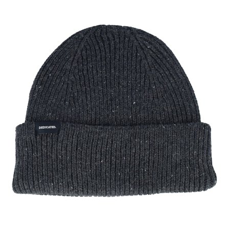 Dedicated - Grey - cuff - Beanie - Beanie Hemavan Wool Dark Grey Melange Cuff - Hatstore