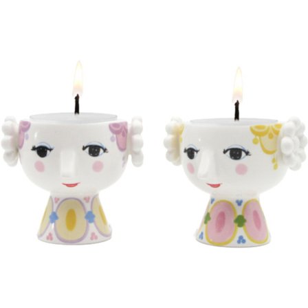 Bjørn wiinblad Eva lysestage Ø6,5, gul/lavendel, 2 stk. | KitchenOne