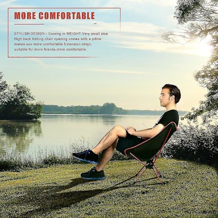 Ultralet, robust sammenklappelig stol til udendørs camping og fiskeri