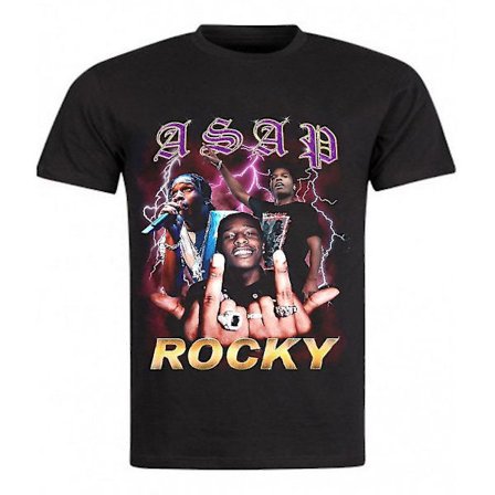 Vintage Tee Svart T-shirt Retro 90-tal Asap Rocky
