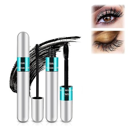 2 i 1 Vibely Mascara 5x Langvarig Vannfast Sminke Naturlig Forlengende Volum Ikke-klumpende 4d Silkefiber Mascara