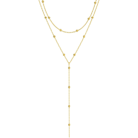 Lang Y-kæde til kvinder - Guld/Sølv Rustfrit Stål Multi-lags Halskæde, Kvinders Smykker, Elegant Lang Kæde til Kvinder, Kæde