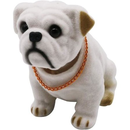 Hoderistende bulldog bil dekorasjon nikkende hund tilbehør høy simulering kreativt hund dashbord håndverk hundeelskere (bulldog)