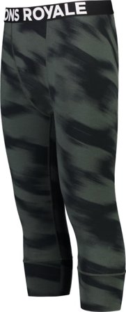 Mons Royale Men's Cascade Merino Flex 200 3/4 Patterned Legging Men base layer trousers Green XXL