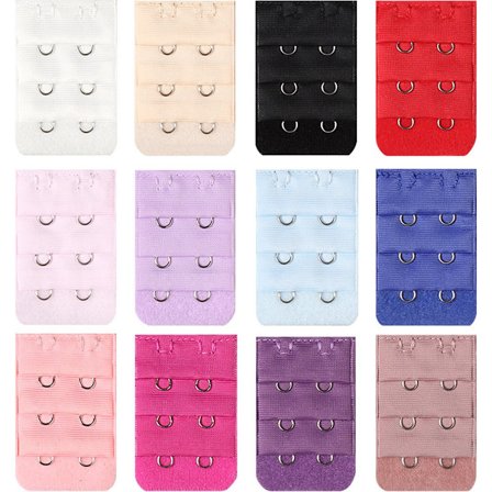 ING 12-osainen rintaliivitarvikesetti - Rintaliivien jatkopalat - 12 väriä