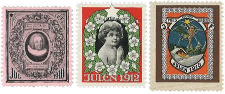 Danmark 1910/1912/1913 - 3 Sønderjyske julmärker - Postfrisk