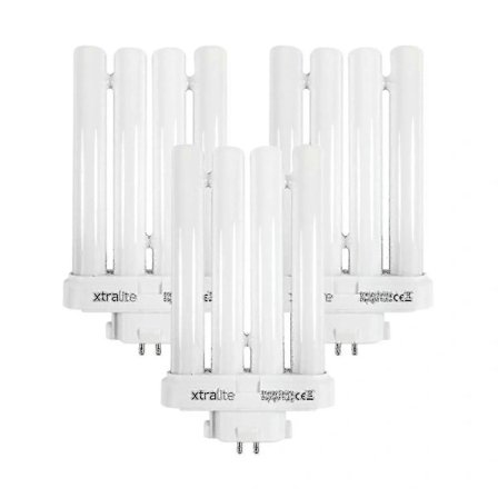Xtralite 27w Dagslys Erstatningspære Til Højvisionslæselamper, 4-Pin Gx10q-4 Quad Tube (6500k) Pakke Med 2