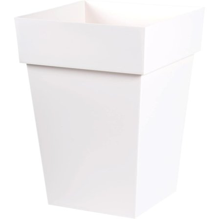 Firkantet Blomsterpotte Medium Høyde - Volum - 41x 41 x 61cm - Hvit