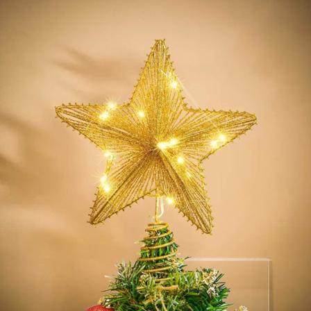 11,3 tommers stjerne juletre pentagram dekorasjon, LED jul