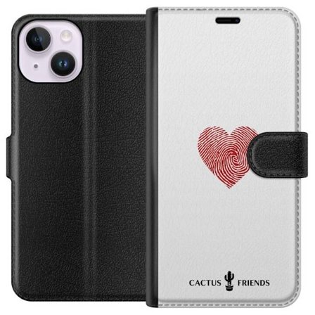 Kompatibelt Lommeboketui til Apple Apple iPhone 14 Cactus and Friends - Fingerprint Love